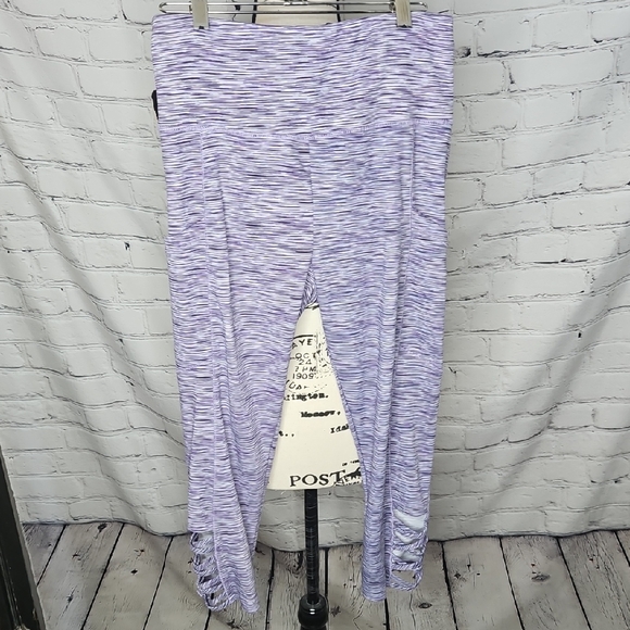 Shosho Purple Space Dye Print High Waisted Legging Size Large - Picture 1 of 6